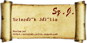 Szlezák Júlia névjegykártya