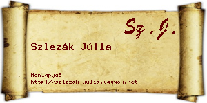 Szlezák Júlia névjegykártya