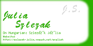 julia szlezak business card